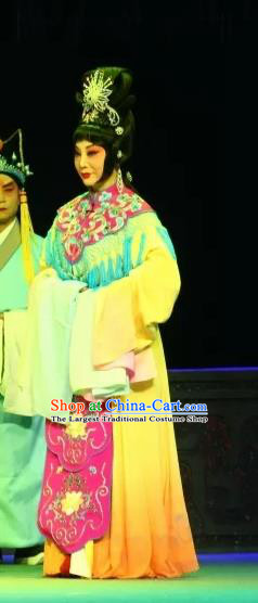 Chinese Hebei Clapper Opera Imperial Consort Shen Garment Costumes and Headdress Traditional Bangzi Opera Actress Dress Court Female Apparels