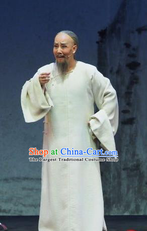 Yu Chenglong Chinese Shanxi Opera Old Man Apparels Costumes and Headpieces Traditional Jin Opera Laosheng Garment Civilian Clothing