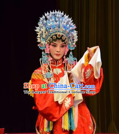 Chinese Jin Opera Princess Shengping Garment Costumes and Headdress Da Jin Zhi Traditional Shanxi Opera Hua Tan Dress Court Lady Apparels