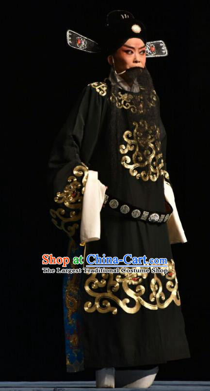 Wo Hu Ling Chinese Shanxi Opera Laosheng Apparels Costumes and Headpieces Traditional Jin Opera Magistrate Dong Xuan Garment Official Clothing