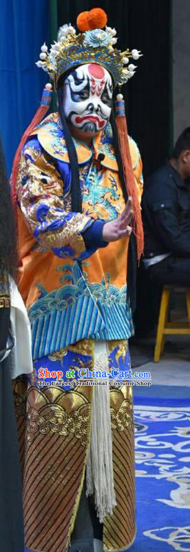 Wo Hu Ling Chinese Shanxi Opera Steward Tang Dan Apparels Costumes and Headpieces Traditional Jin Opera Martial Male Garment Takefu Clothing