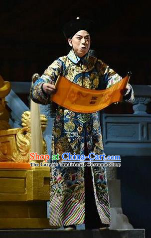 Xiaozhuang Changge Chinese Shanxi Opera Eunuch Apparels Costumes and Headpieces Traditional Jin Opera Garment Qing Dynasty Palace Servant Clothing