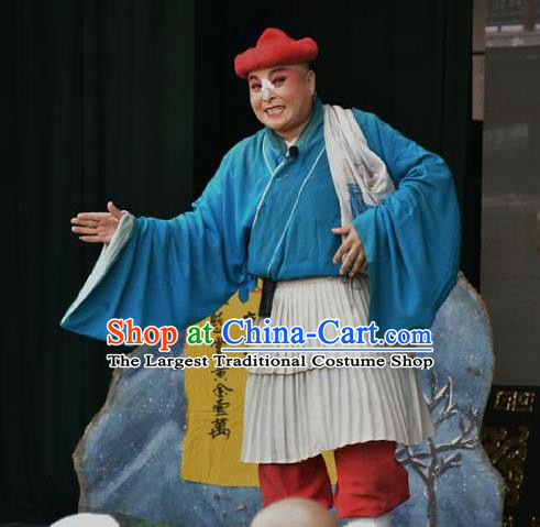 Tu Fu Zhuang Yuan Chinese Shanxi Opera Butcher Hu Shan Apparels Costumes and Headpieces Traditional Jin Opera Clown Garment Meatman Clothing