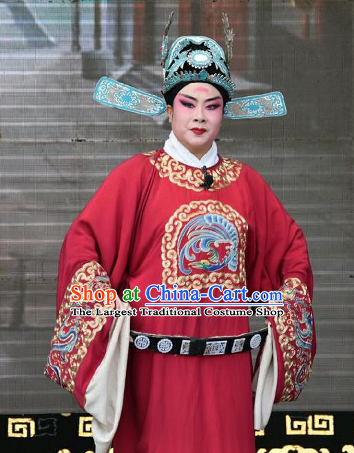 Tu Fu Zhuang Yuan Chinese Shanxi Opera Number One Scholar Dang Jinlong Apparels Costumes and Headpieces Traditional Jin Opera Young Male Garment Xiaosheng Clothing