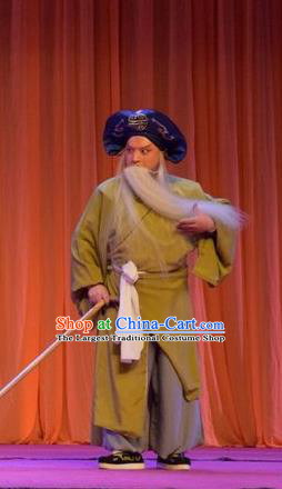 Han Yang Court Chinese Shanxi Opera Fisher Apparels Costumes and Headpieces Traditional Jin Opera Elderly Male Garment Boatman Clothing