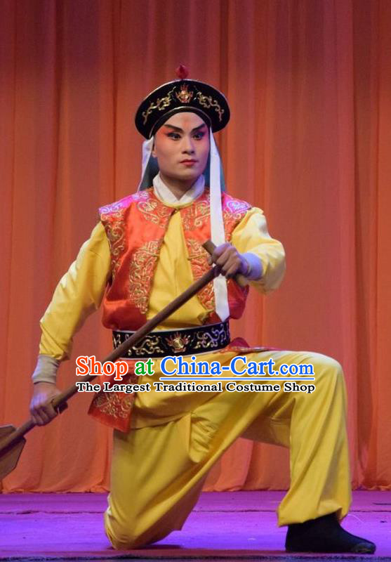 Han Yang Court Chinese Shanxi Opera Young Warrior Apparels Costumes and Headpieces Traditional Jin Opera Wusheng Garment Soldier Clothing