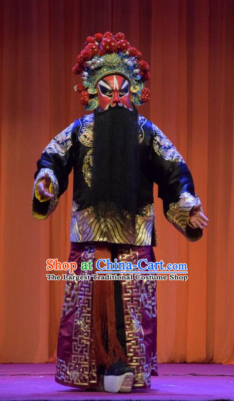 Han Yang Court Chinese Shanxi Opera Painted Role Apparels Costumes and Headpieces Traditional Jin Opera General Garment Jing Clothing