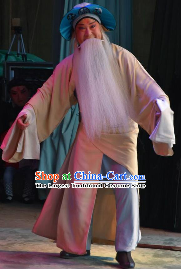 Han Yang Court Chinese Shanxi Opera Laosheng Apparels Costumes and Headpieces Traditional Jin Opera Elderly Male Garment Fisher Clothing
