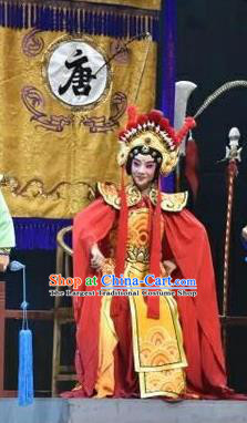 Chinese Jin Opera Female General Garment Costumes and Headdress Xiong Guan Niang Zi Traditional Shanxi Opera Princess Pingyang Dress Martial Woman Apparels