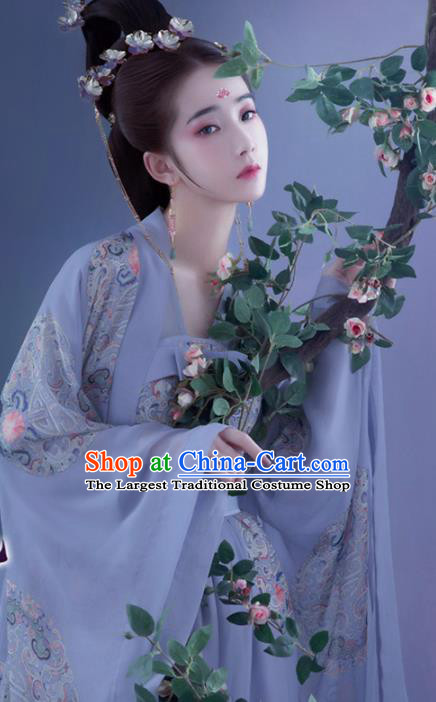 Chinese Tang Dynasty Imperial Consort Historical Costumes Traditional Apparels Ancient Noble Female Hanfu Dress Complete Set