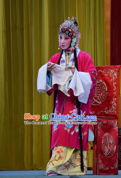 Chinese Jin Opera Diva Yin Bilian Garment Costumes and Headdress Fu Gui Tu Traditional Shanxi Opera Young Beauty Dress Hua Tan Apparels