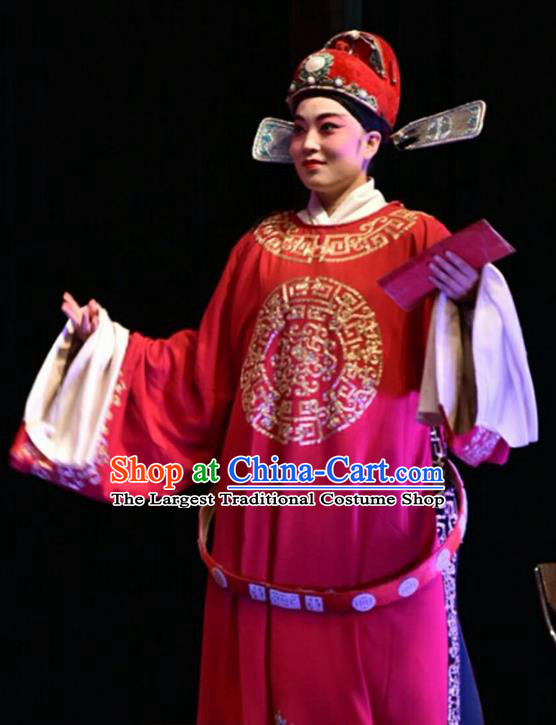 Yi Pu Zhong Hun Chinese Shanxi Opera Xiaosheng Apparels Costumes and Headpieces Traditional Jin Opera Young Male Garment Minister Clothing