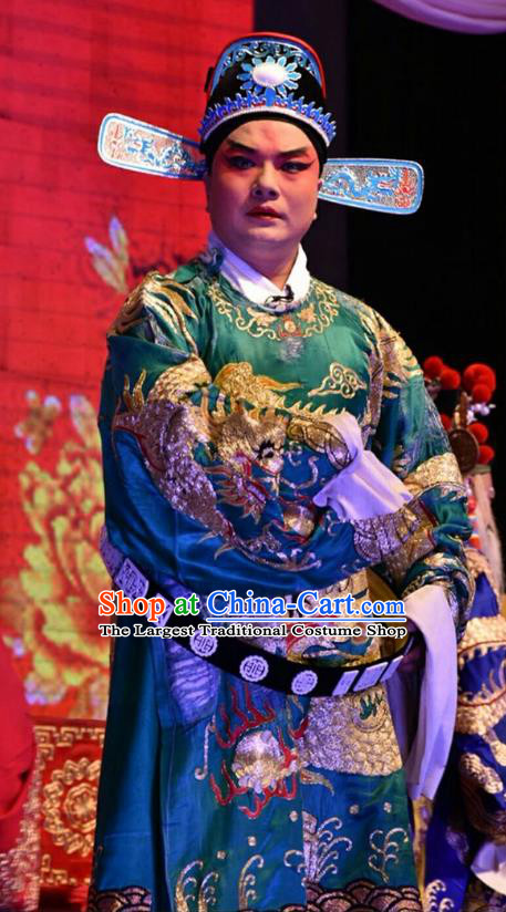 Yi Pu Zhong Hun Chinese Shanxi Opera Young Male Apparels Costumes and Headpieces Traditional Jin Opera Minister Garment Xiaosheng Clothing