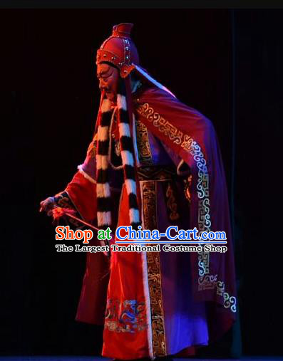 Fenyang King Chinese Shanxi Opera Uighur General Apparels Costumes and Headpieces Traditional Jin Opera Martial Male Garment Pugu Huaien Clothing