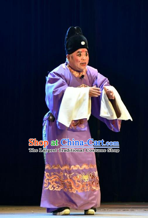 Fenyang King Chinese Shanxi Opera Clown Apparels Costumes and Headpieces Traditional Jin Opera Chou Role Garment Eunuch Clothing