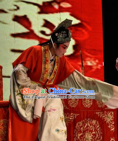 Tears in Suzhou Chinese Shanxi Opera Childe Apparels Costumes and Headpieces Traditional Jin Opera Xiaosheng Garment Bride Zhang Qingyun Clothing