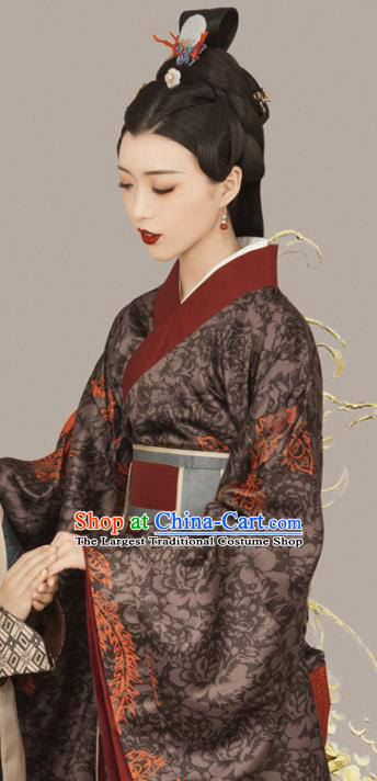 Chinese Traditional Ancient Drama Court Queen Hanfu Dress Apparels Han Dynasty Royal Empress Historical Costumes and Headpieces for Women
