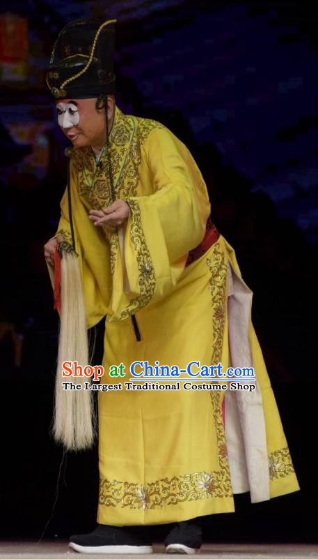 Big Feet Empress Chinese Shanxi Opera Chou Role Apparels Costumes and Headpieces Traditional Jin Opera Figurant Garment Eunuch Clothing