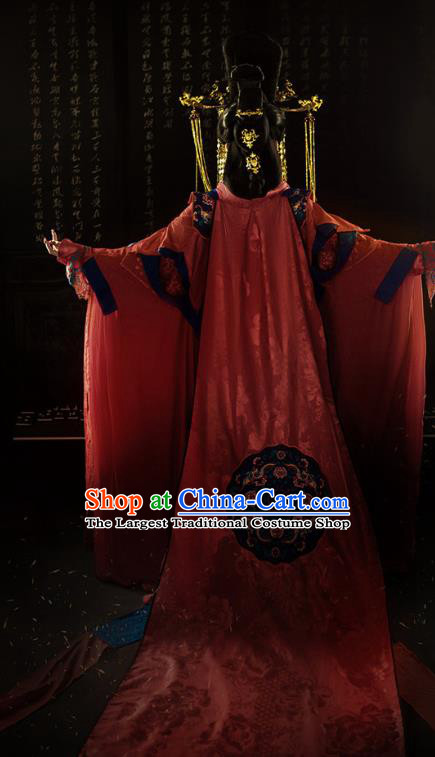 Chinese Ancient Imperial Concubine Dress Traditional Noble Woman Hanfu Apparels Tang Dynasty Historical Drama Palace Lady Replica Costumes and Headdress Complete Set