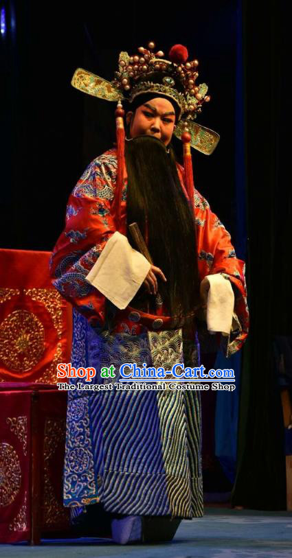 Ming Gong Duan Chinese Shanxi Opera Laosheng Apparels Costumes and Headpieces Traditional Jin Opera Elderly Male Garment Prince Chen Shimei Clothing