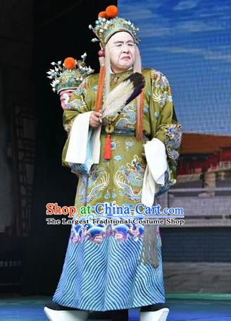 Tiao Kou Chinese Shanxi Opera Old Eunuch Apparels Costumes and Headpieces Traditional Jin Opera Elderly Male Garment Figurant Clothing