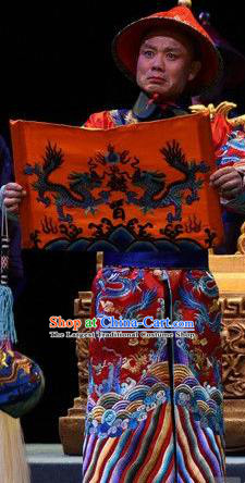 You Bai Chuan Chinese Lu Opera Eunuch Apparels Costumes and Headpieces Traditional Shandong Opera Palace Servant Garment Qing Dynasty Clothing