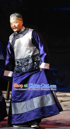Under the Red Banner Chinese Qu Opera Qing Dynasty Childe Apparels Costumes and Headpieces Traditional Beijing Opera Dude Garment Clothing