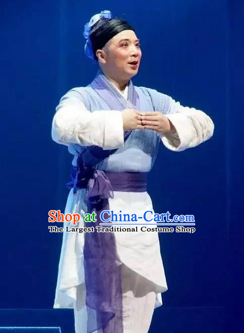 You Meng Yi Guan Chinese Hubei Hanchu Opera Actor Apparels Costumes and Headpieces Traditional Han Opera Artist Garment Civilian Male Clothing
