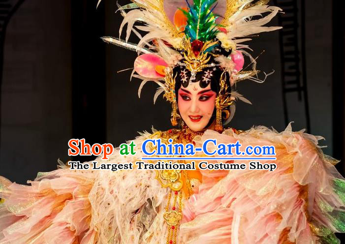 Chinese Han Opera Imperial Concubine Yang Yuhuan Garment Ni Chang Chang Ge Costumes and Headdress Traditional Hubei Hanchu Opera Hua Tan Apparels Actress Dress