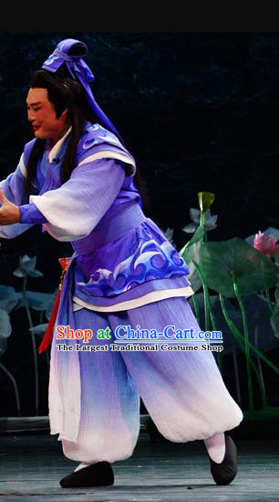 Legend of Meng Jiangnv Chinese Hubei Hanchu Opera Xiaosheng Apparels Costumes and Headpieces Traditional Han Opera Young Male Garment Fan Xiliang Clothing