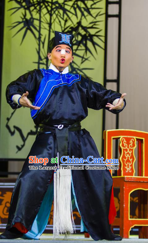 Wu Song Da Dian Chinese Hubei Hanchu Opera Martial Male Zhang Qing Apparels Costumes and Headpieces Traditional Han Opera Swordsman Garment Wusheng Clothing