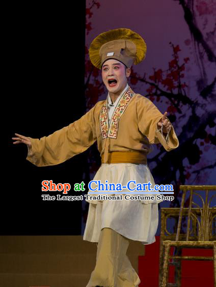 Shi Qi Chinese Hubei Hanchu Opera Young Male Apparels Costumes and Headpieces Traditional Han Opera Garment Merchant Tang Er Clothing