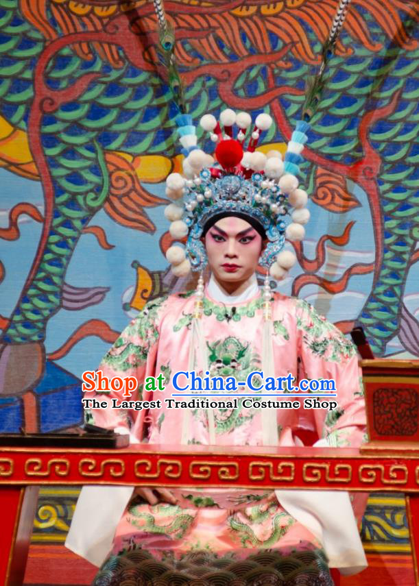 The Princess in Distress Chinese Guangdong Opera Prince Apparels Costumes and Headpieces Traditional Cantonese Opera Xiaosheng Garment Noble Childe Clothing