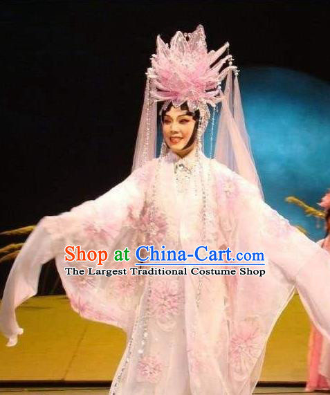 Chinese Cantonese Opera Actress Garment Hua Yue Ying Costumes and Headdress Traditional Guangdong Opera Hua Tan Apparels Young Beauty Du Caiwei Dress