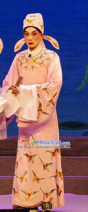 Qian Tang Su Xiaoxiao Chinese Guangdong Opera Xiaosheng Apparels Costumes and Headpieces Traditional Cantonese Opera Young Male Garment Scholar Ruan Yu Clothing