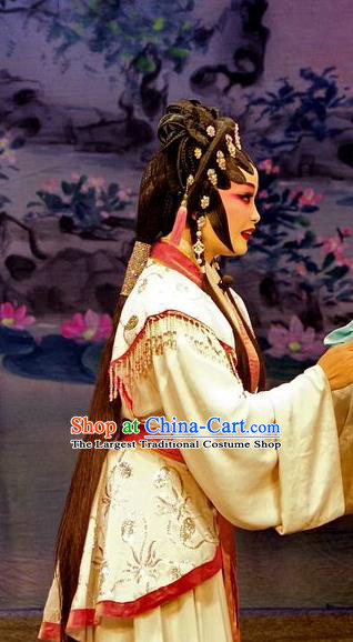 Chinese Cantonese Opera Young Lady Garment Qian Tang Su Xiaoxiao Costumes and Headdress Traditional Guangdong Opera Servant Girl Apparels Xiaodan Dress