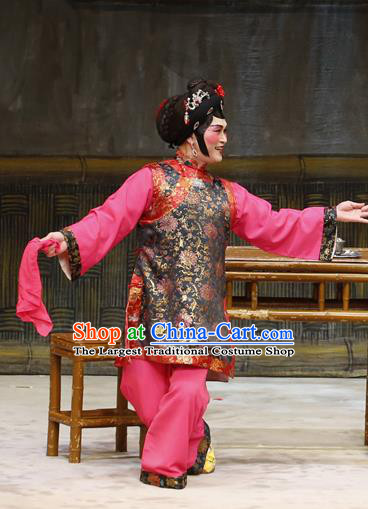 Chinese Cantonese Opera Woman Matchmaker Garment Liu Yi Delivers A Letter Costumes and Headdress Traditional Guangdong Opera Elderly Female Apparels Dress