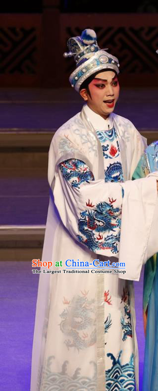 Meng Hui Tai Hu Chinese Guangdong Opera Niche Fan Li Apparels Costumes and Headpieces Traditional Cantonese Opera Xiaosheng Garment Noble Childe Clothing