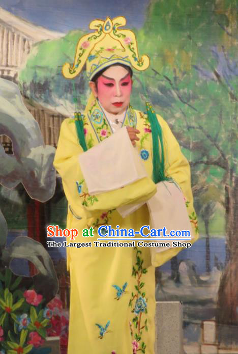Hua Tian Ba Xi Chinese Guangdong Opera Young Man Apparels Costumes and Headpieces Traditional Cantonese Opera Scholar Garment Xiaosheng Bian Ji Clothing