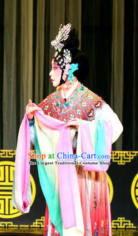 Chinese Sichuan Opera Goddess Garment Costumes and Hair Accessories Traditional Peking Opera Highlights Young Female Dress Hua Tan Apparels