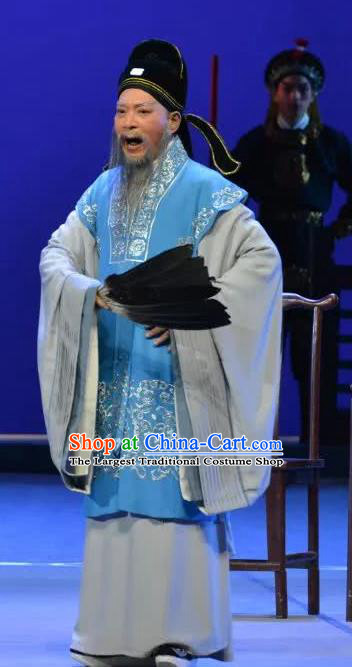 Search the College Chinese Guangdong Opera Laosheng Apparels Costumes and Headpieces Traditional Cantonese Opera Elderly Male Garment Rector Xie Bao Clothing