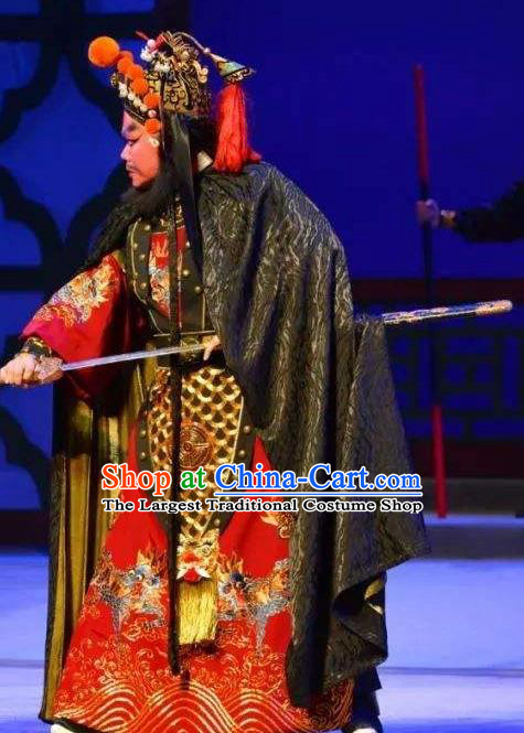 Search the College Chinese Guangdong Opera General Armor Apparels Costumes and Headpieces Traditional Cantonese Opera Elderly Male Garment Commander Clothing