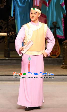 Yang Cuixi Chinese Guangdong Opera Scholar Liu Mingde Apparels Costumes and Headpieces Traditional Cantonese Opera Xiaosheng Garment Composer Clothing