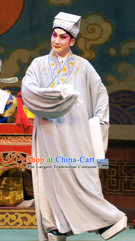 Emperor and the Village Girl Chinese Guangdong Opera Young Male Apparels Costumes and Headpieces Traditional Cantonese Opera Xiaosheng Garment Fortune Teller Clothing