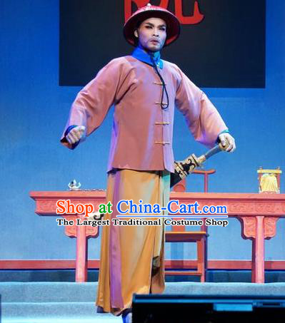 Zhuang Yuan Lin Zhaotang Chinese Guangdong Opera Wusheng Apparels Costumes and Headwear Traditional Cantonese Opera Garment Qing Dynasty Imperial Bodyguard Clothing