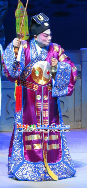 The Strange Stories Chinese Guangdong Opera Master Apparels Costumes and Headwear Traditional Cantonese Opera Taoist Priest Garment Clothing