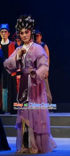 Chinese Cantonese Opera Young Female Garment Zi Yun Costumes and Headdress Traditional Guangdong Opera Country Woman Apparels Actress Dress