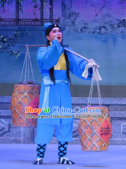 Chinese Guangdong Opera Peddler Zhu Zhong Apparels Costumes and Headwear Traditional Cantonese Opera Young Male Garment Xiaosheng Clothing