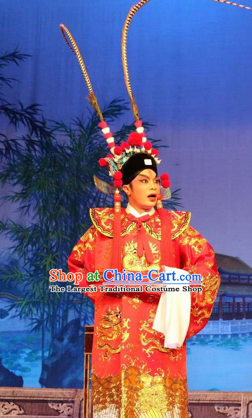 Chinese Guangdong Opera Prince Consort Apparels Costumes and Headwear Traditional Cantonese Opera Young Male Garment Childe Guo Ai Clothing