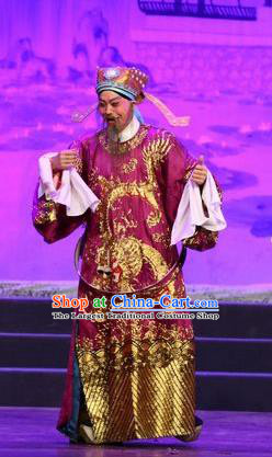 Feng Guan Meng Chinese Guangdong Opera Laosheng Apparels Costumes and Headwear Traditional Cantonese Opera Elderly Male Garment Landlord Li Yuanshun Clothing